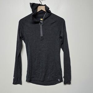 Meriwool Layers Womens Merino 190g Base Layer Long Sleeve Hoodie Gray Sz S